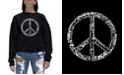 LA Pop Art Women's Word Art Crewneck The Word Peace In 77 Languages Sweatshirt
